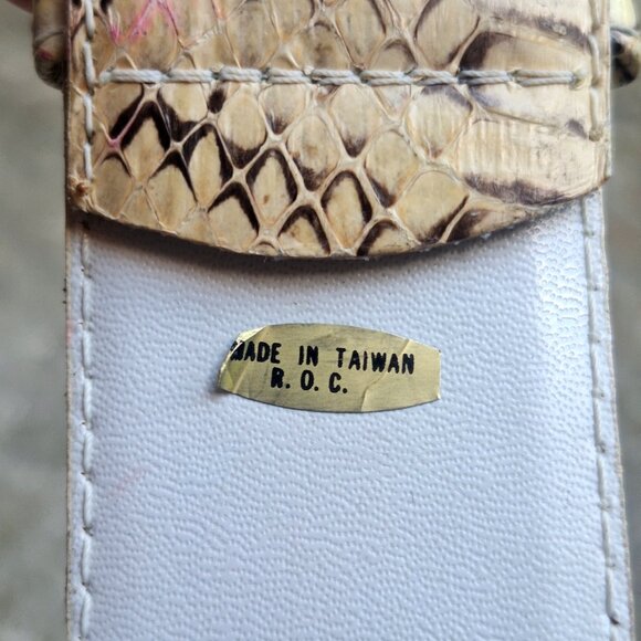 Vintage  Arti Art Genuine Snake Skin Belt  Women\'s M/L  Ivory/Black Unworn main image 6